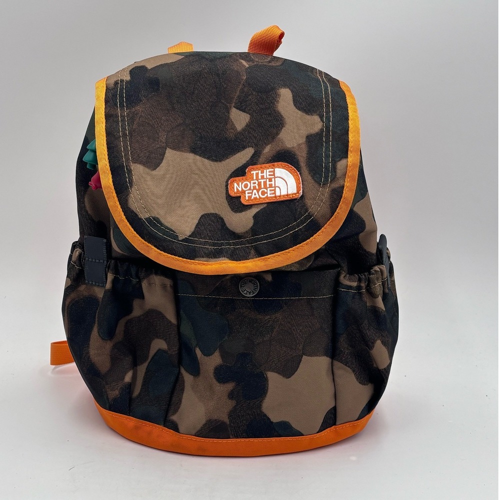 The North Face Berkeley Mini Backpack Camo Orange Trim Small Daypack